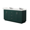 Custom image for Green with Brushed Nickel Trim / White Quartz / No Mirror
