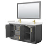 Custom image for Dark Gray with Brushed Gold Trim / Carrara Cultured Marble / 58