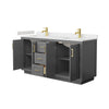 Custom image for Dark Gray with Brushed Gold Trim / Carrara Cultured Marble / No Mirror