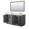 Custom image for Dark Gray with Brushed Gold Trim / Carrara Cultured Marble / 58