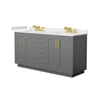 Custom image for Dark Gray with Brushed Gold Trim / Carrara Cultured Marble / No Mirror