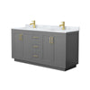 Custom image for Dark Gray with Brushed Gold Trim / White Carrara Marble / No Mirror