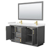 Custom image for Dark Gray with Brushed Gold Trim / White Cultured Marble / 58