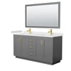 Custom image for Dark Gray with Brushed Gold Trim / White Cultured Marble / 58