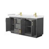 Custom image for Dark Gray with Brushed Gold Trim / White Cultured Marble / No Mirror