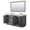 Custom image for Dark Gray with Brushed Gold Trim / White Cultured Marble / 58
