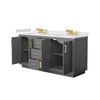 Custom image for Dark Gray with Brushed Gold Trim / White Cultured Marble / No Mirror