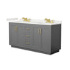 Custom image for Dark Gray with Brushed Gold Trim / White Quartz / No Mirror