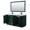 Custom image for Green with Matte Black Trim / White Carrara Marble / 58