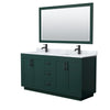 Custom image for Green with Matte Black Trim / White Carrara Marble / 58