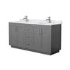Custom image for Dark Gray with Brushed Nickel Trim / White Carrara Marble / No Mirror