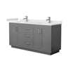 Custom image for Dark Gray with Brushed Nickel Trim / White Cultured Marble / No Mirror