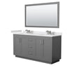 Custom image for Dark Gray with Brushed Nickel Trim / White Cultured Marble / 58