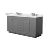 Custom image for Dark Gray with Brushed Nickel Trim / White Cultured Marble / No Mirror