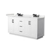 Custom image for White with Matte Black Trim / Carrara Cultured Marble / No Mirror
