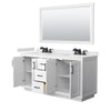 Custom image for White with Matte Black Trim / White Cultured Marble / 58