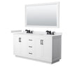 Custom image for White with Matte Black Trim / White Cultured Marble / 58