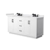 Custom image for White with Matte Black Trim / White Cultured Marble / No Mirror