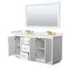 Custom image for White with Brushed Gold Trim / Carrara Cultured Marble / 58