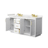 Custom image for White with Brushed Gold Trim / Carrara Cultured Marble / No Mirror