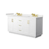 Custom image for White with Brushed Gold Trim / Carrara Cultured Marble / No Mirror