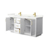 Custom image for White with Brushed Gold Trim / Giotto Quartz / No Mirror