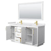 Custom image for White with Brushed Gold Trim / White Cultured Marble / 58