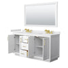 Custom image for White with Brushed Gold Trim / White Cultured Marble / 58