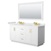 Custom image for White with Brushed Gold Trim / White Cultured Marble / 58
