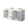 Custom image for White with Brushed Gold Trim / White Quartz / No Mirror
