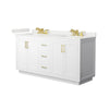 Custom image for White with Brushed Gold Trim / White Quartz / No Mirror