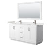 Custom image for White with Brushed Nickel Trim / Carrara Cultured Marble / 58