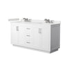 Custom image for White with Brushed Nickel Trim / Carrara Cultured Marble / No Mirror
