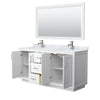 Custom image for White with Brushed Nickel Trim / White Carrara Marble / 58