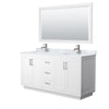 Custom image for White with Brushed Nickel Trim / White Carrara Marble / 58