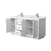 Custom image for White with Brushed Nickel Trim / White Carrara Marble / No Mirror