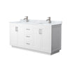 Custom image for White with Brushed Nickel Trim / White Carrara Marble / No Mirror