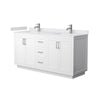 Custom image for White with Brushed Nickel Trim / White Cultured Marble / No Mirror
