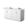 Custom image for White with Brushed Nickel Trim / White Cultured Marble / No Mirror