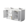 Custom image for White with Brushed Nickel Trim / White Quartz / No Mirror