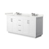 Custom image for White with Brushed Nickel Trim / White Quartz / No Mirror
