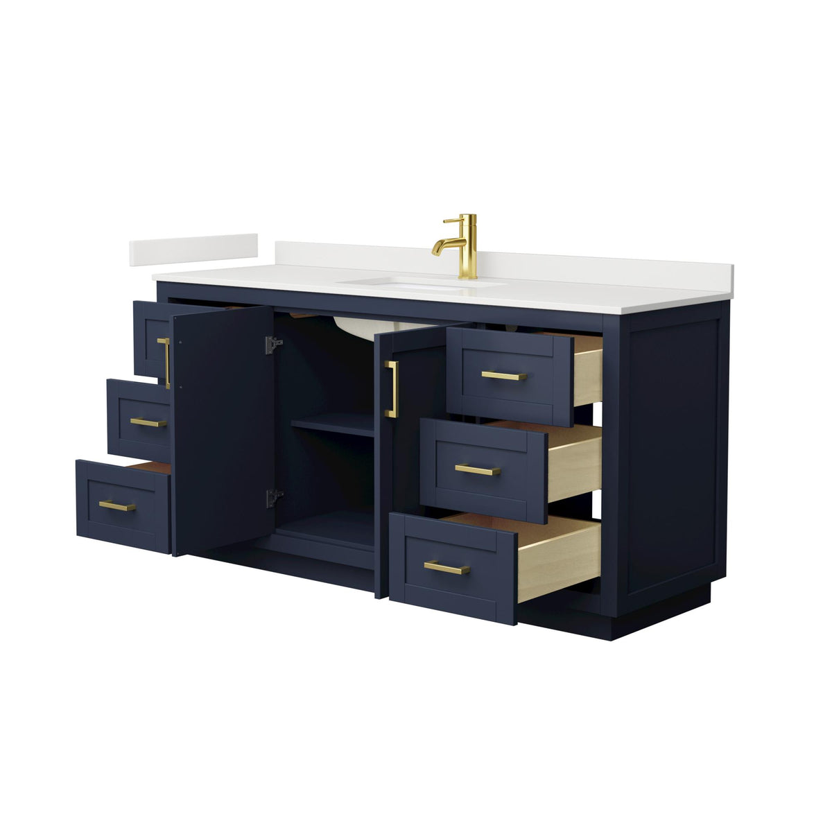 Miranda Bathroom Vanity with Countertop 66 inch Single Sink Single hol ...