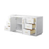 Custom image for White with Brushed Gold Trim / No Mirror
