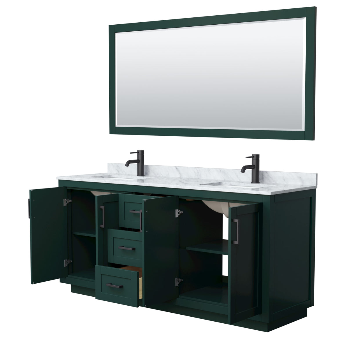 Miranda Bathroom Vanity with Countertop 72 inch Double Sink Single hol ...