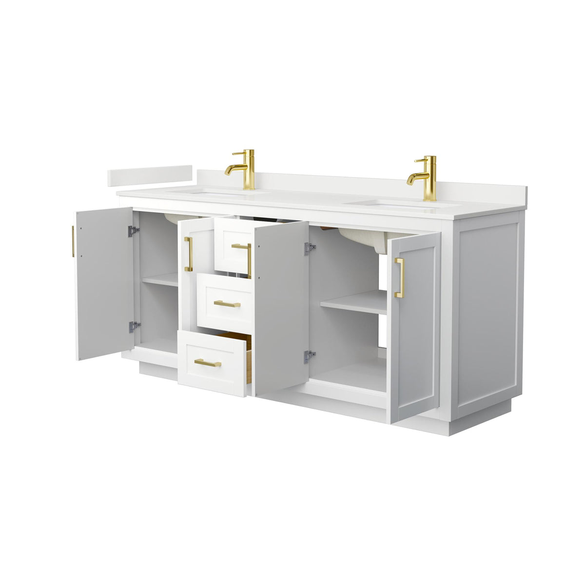 Miranda Bathroom Vanity with Countertop 72 inch Double Sink Single hol ...