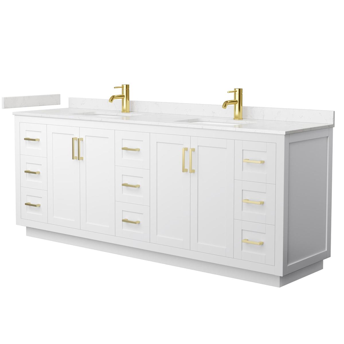Miranda Bathroom Vanity with Countertop 84 inch Double Sink Single hol ...