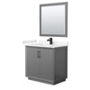 Custom image for Dark Gray with Matte Black Trim / Carrara Cultured Marble / 34