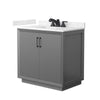 Custom image for Dark Gray with Matte Black Trim / Carrara Cultured Marble / No Mirror