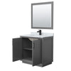 Custom image for Dark Gray with Matte Black Trim / White Carrara Marble / 34