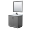 Custom image for Dark Gray with Matte Black Trim / White Carrara Marble / 34